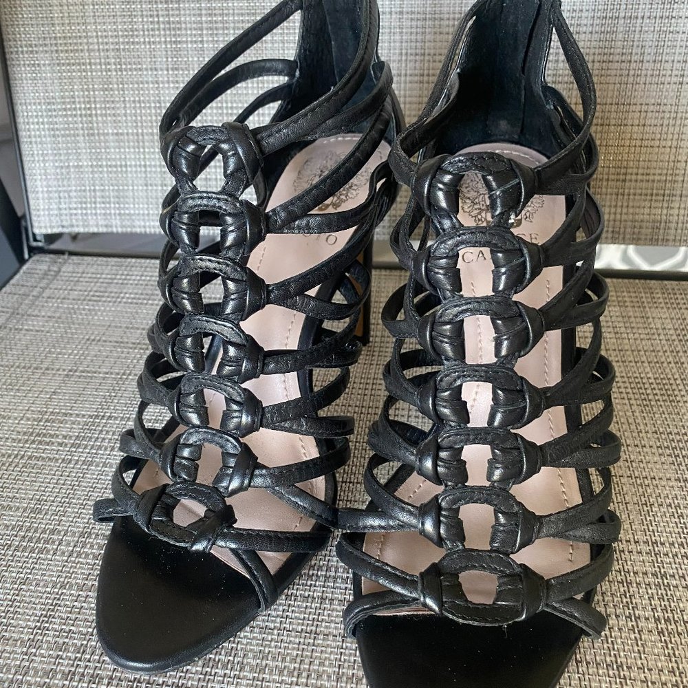 Vince Camuto Black Strappy Stilletto heels Size 7M